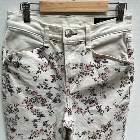 rag & bone Micro Floral Print Cropped Boy Jeans Sz 25 - Picture 4 of 10